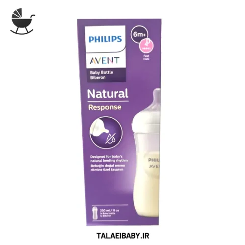 شیشه شیر فیلیپس اونت مدل Natural Response scy906/01 ظرفیت 330 میلیلیتر